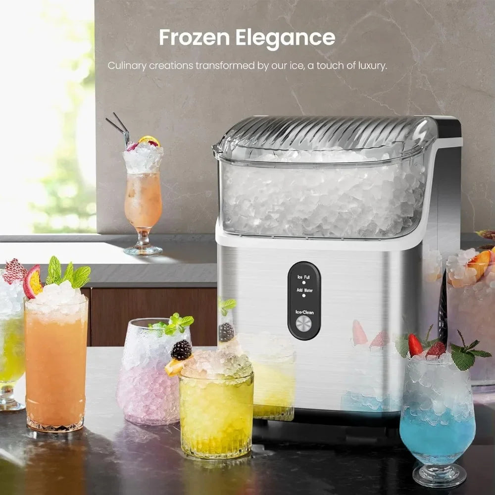 Ice Maker with Sonic Ice and 35lbs/Day, Self Cleaning and Scoop & Basket, Ice Machine