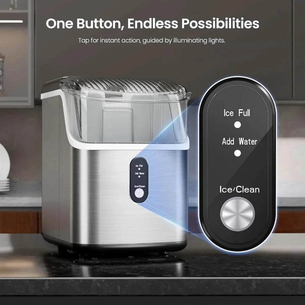 Ice Maker with Sonic Ice and 35lbs/Day, Self Cleaning and Scoop & Basket, Ice Machine