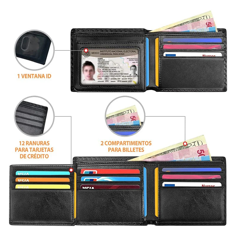Slim Minimalist Tri-Fold Wallet Carbon Fiber RFID Blocking Men's  Wallet