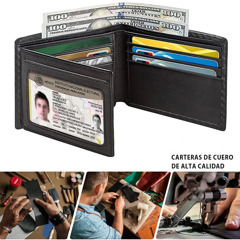 Slim Minimalist Tri-Fold Wallet Carbon Fiber RFID Blocking Men's  Wallet