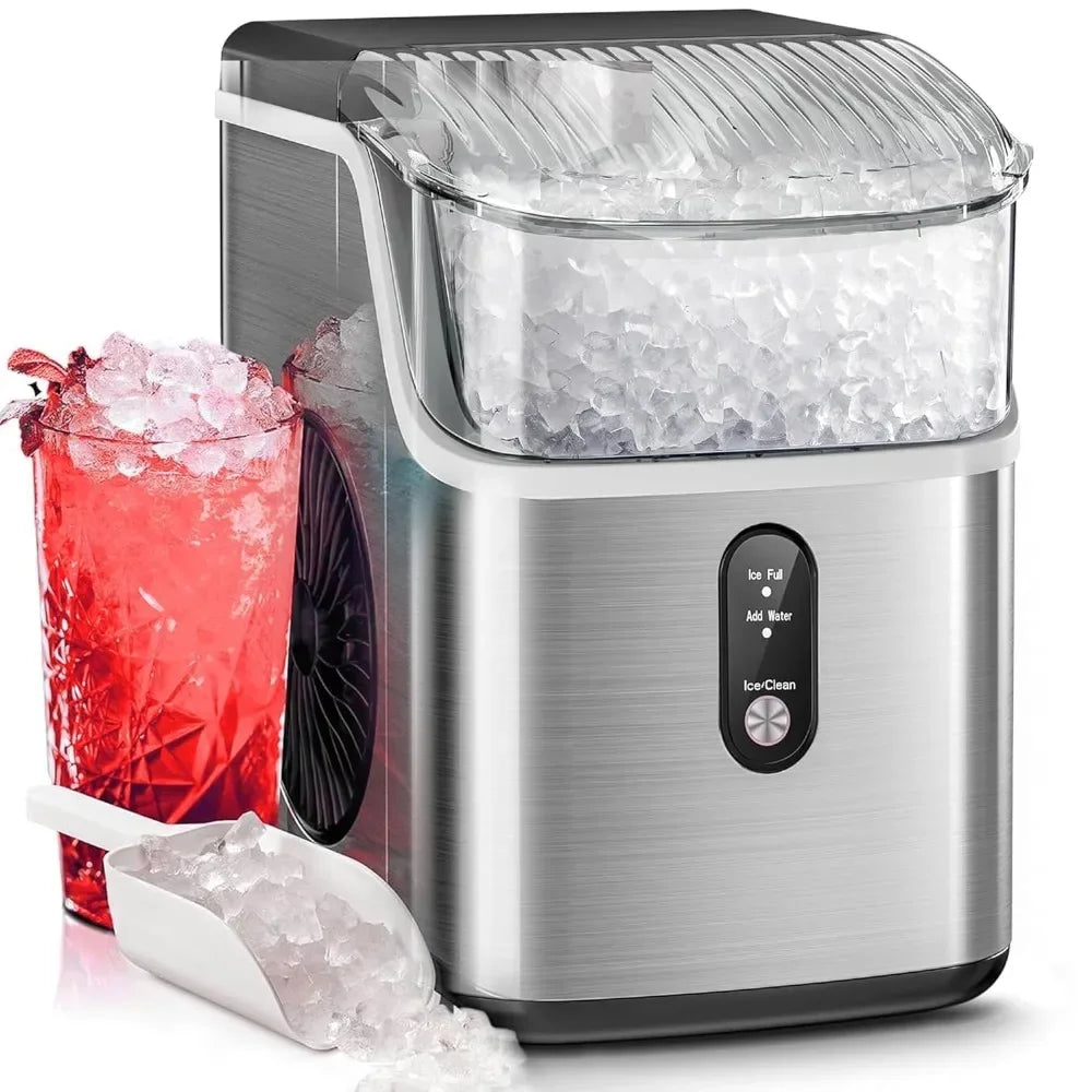 Ice Maker with Sonic Ice and 35lbs/Day, Self Cleaning and Scoop & Basket, Ice Machine
